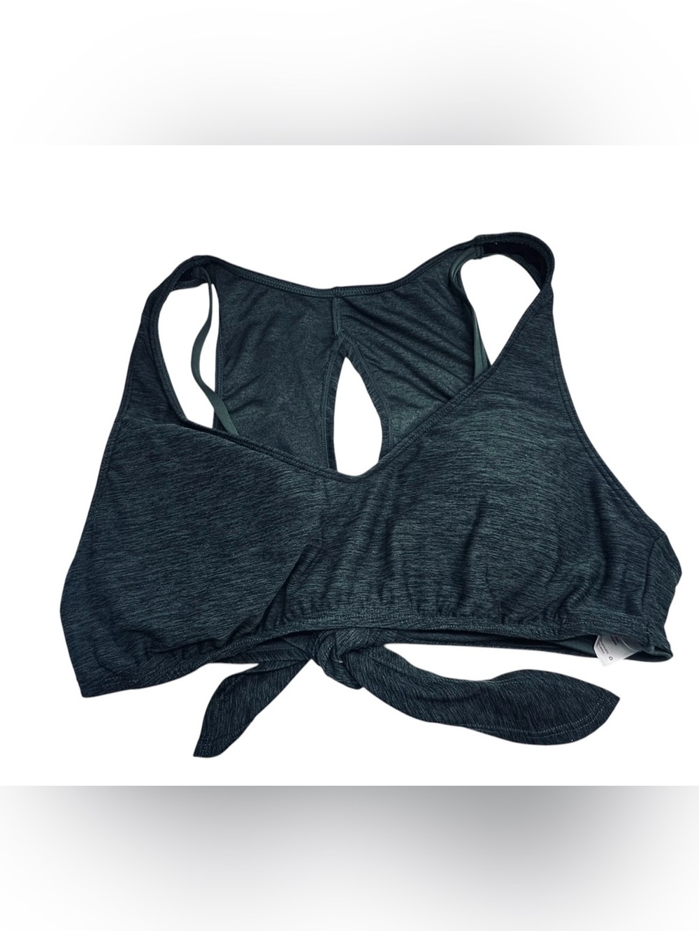 Merona Heather green  Tie back Bikini Top Keyhole Back Sporty Crop M